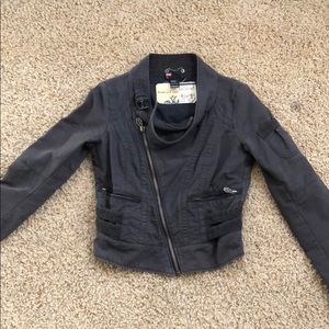 Cropped moto jacket